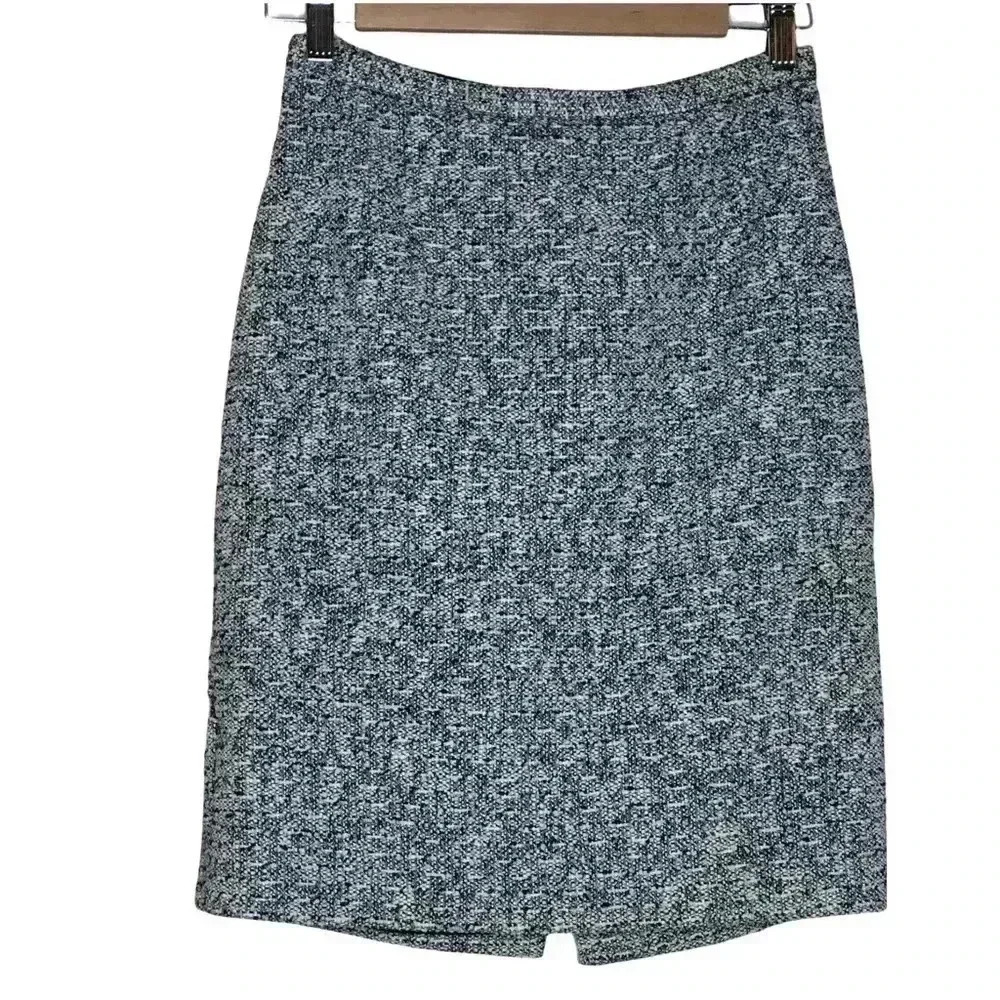 Dolce & Gabbana Straight Skirt Tweed Pencil Black and White